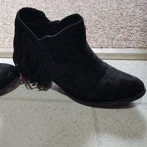 Not Rated black fringe booties